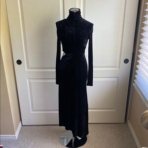 ALC Black Long Sleeve Mock Neck Cocktail Gown